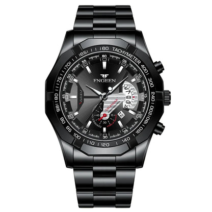 FNGEEN Men Quartz Watches Fashion Concept Decorative Dial Casual Military Sports Wristwatch Waterproof Date Luxury Men's Clock