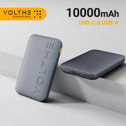 VOLTME Hypercore 10K Portable Charger Power Bank 10000mAh Battery Pack With USB-C & USB-A Port 22.5W Fast charging For iPhone 15