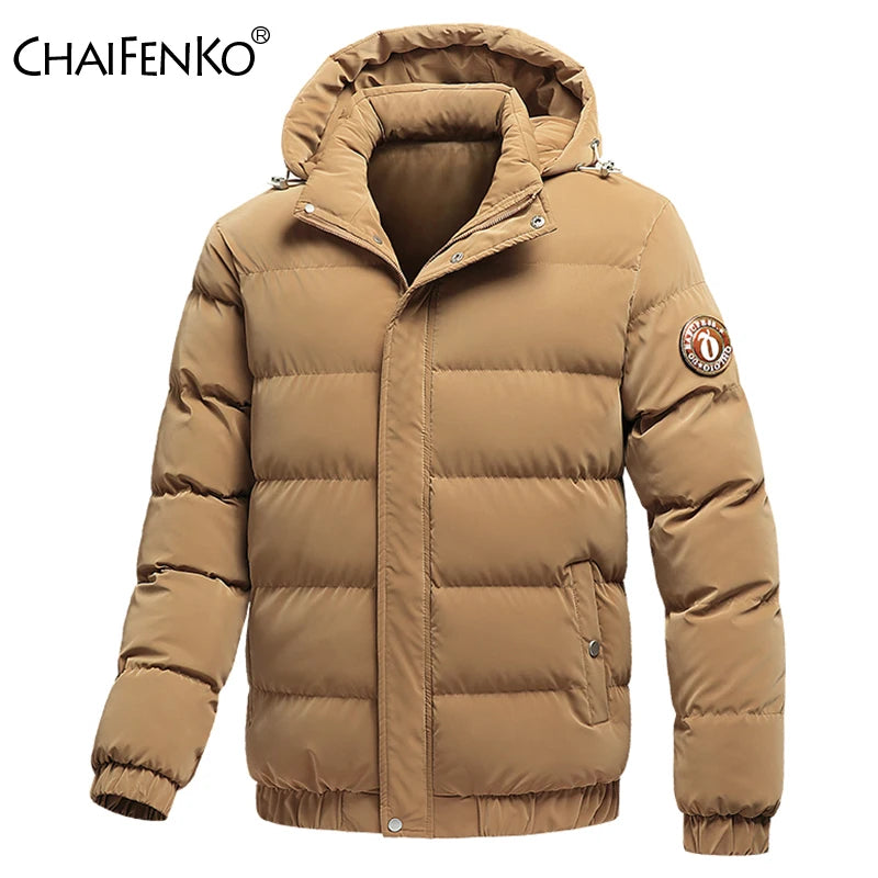 2024 New Men's Thick Windbreak Warm Hooded Parka Jacket, Brand Fashion Classic Casual Outerwear