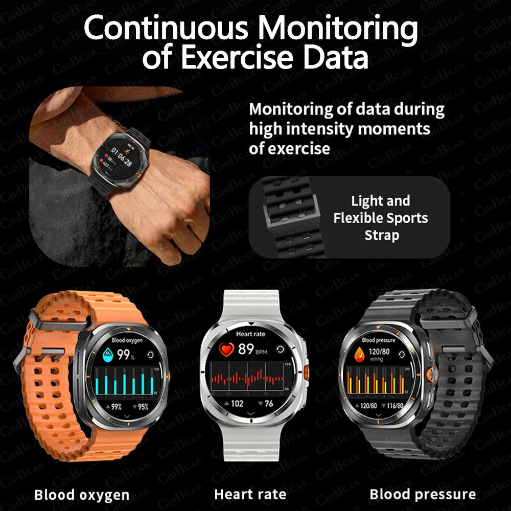 SmartWatch Pro: 1.43-Inch AMOLED NFC GPS Compass & BT Call for Men