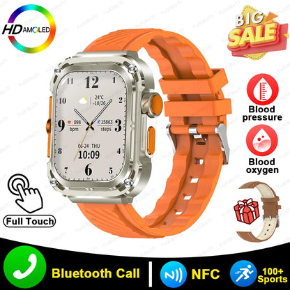 2024 New 2.1" Ultra HD NFC Bluetooth Call Smart Watch Men Compass GPS Track 460mAH Battery Waterproof Watches For Huawei Xiaomi