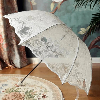 1 trendy edge retro transparent umbrella - three-fold transparent folding umbrella -PVC material, suitable for travel photograph
