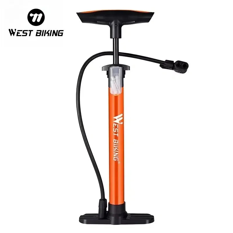 WEST BIKING 160PSI High-Pressure Bicycle Floor Pump – Schrader & Presta Valve for Bike, Ball, Motorcycle, Car Tires