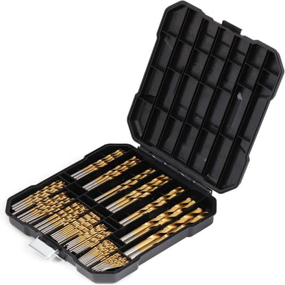 99 Pcs1.5mm-10mm Titanium Drill Bit Set for Steel Wood Plastic, Metal Copper Aluminum Alloy with Storage Case