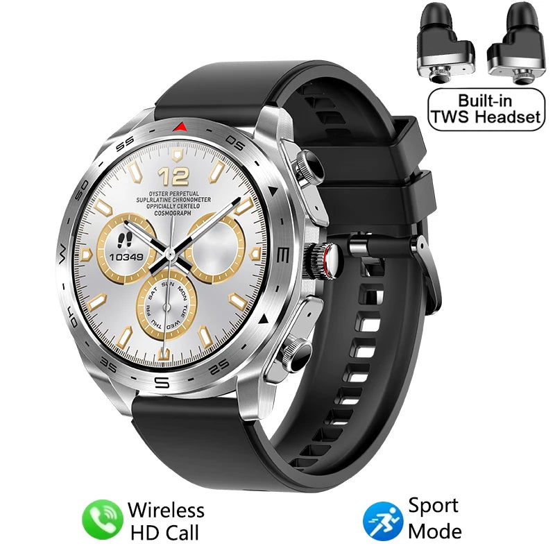 2-in-1 Smart Watch with TWS Bluetooth Earphones – HiFi 9D Sound, Bluetooth Calling, Sports Fitness Tracker for Men & Women