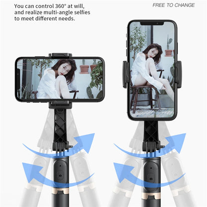 AI Video Stabilizer: Bluetooth Selfie Stick Tripod Gimbal for Smartphones – Live Vertical Shooting Bracket