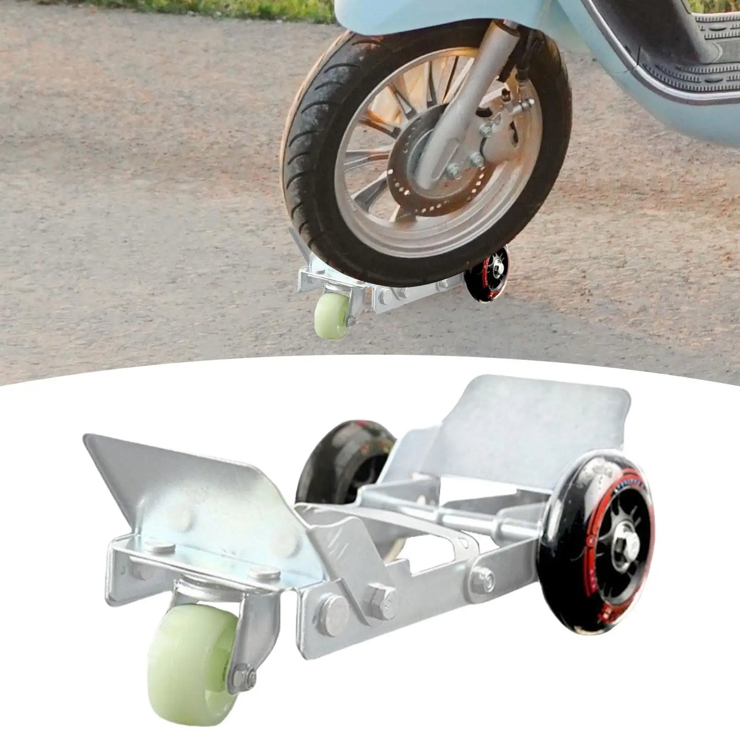 Flat Tire Booster Trolley – Folding Tire Roller for Motorcycle, Electric Bike & Trailer Moving