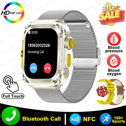 2024 New 2.1" Ultra HD NFC Bluetooth Call Smart Watch Men Compass GPS Track 460mAH Battery Waterproof Watches For Huawei Xiaomi