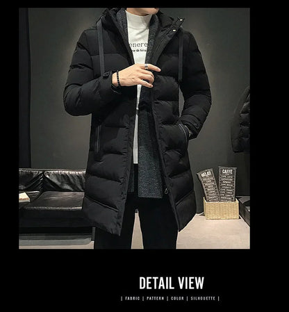 Men Long Down Jackets Winter Coats Chaquetas Hooded Casual Winter Parkas High Quality Male Green Warm Parkas Coats Size 8XL