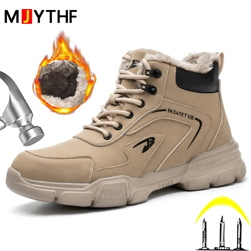 Winter Work Safety Shoes Men Safety Boots Anti-smash Anti-stab Work Shoes Sneakers Steel Toe Shoes Male Work Boot Indestructible