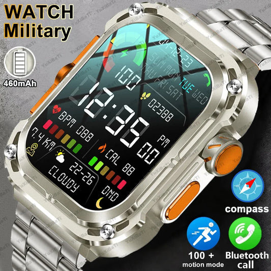 2024 New 2.1" Ultra HD NFC Bluetooth Call Smart Watch Men Compass GPS Track 460mAH Battery Waterproof Watches For Huawei Xiaomi