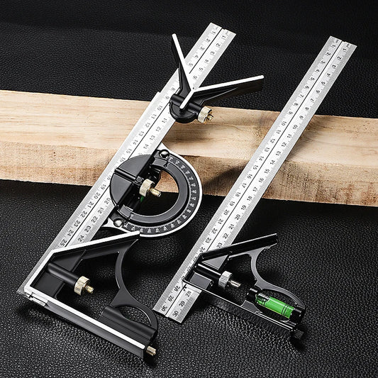 Multifunctional Adjustable Ruler & Protractor – Right Angle Movable Measuring Tool