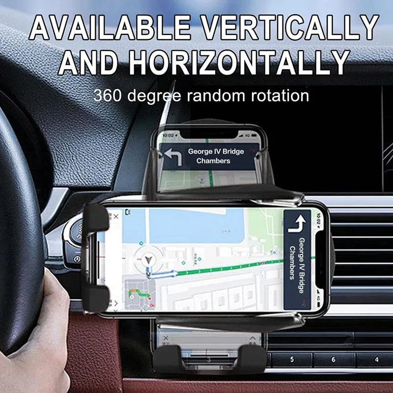30W Wireless Car Charger & Phone Mount – Fast Charging, Intelligent Infrared Sensor, 360° Rotation
