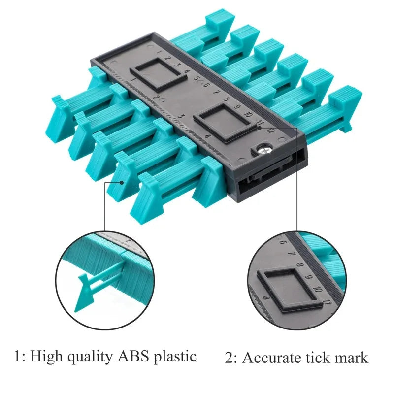 Profile Contour Gauge – Line Copier Ruler & Cutting Template for Woodworking, Construction & Tiling