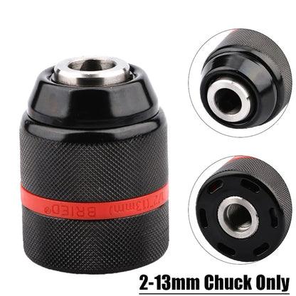 2-13mm Keyless Threaded Metal Drill Chuck, Hex Shank/SDS/Square Quick Grip Adapter, Chuck for Drill Bits Screwdriver Tap&Sockets
