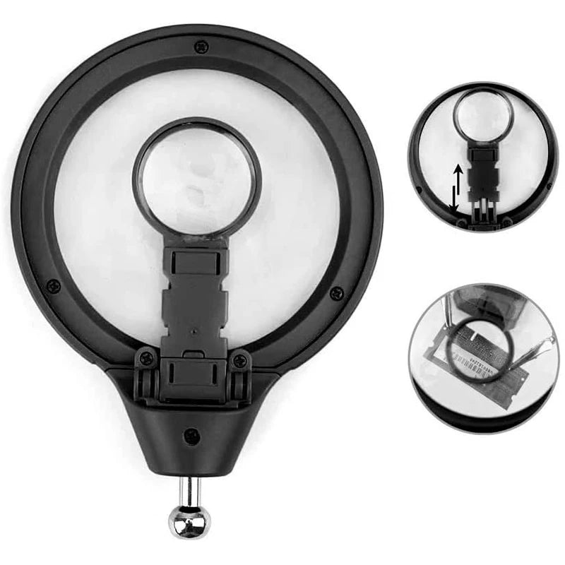 3-in-1 Welding Magnifying Glass with LED Light – Auxiliary Clip Loupe, Soldering Iron Stand & Holder Station