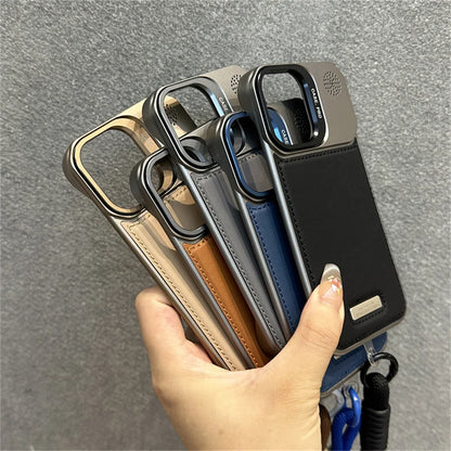 Luxury Leather Plating Frameless Phone Case For iPhone 15 16 Pro Max 14 13 12 11