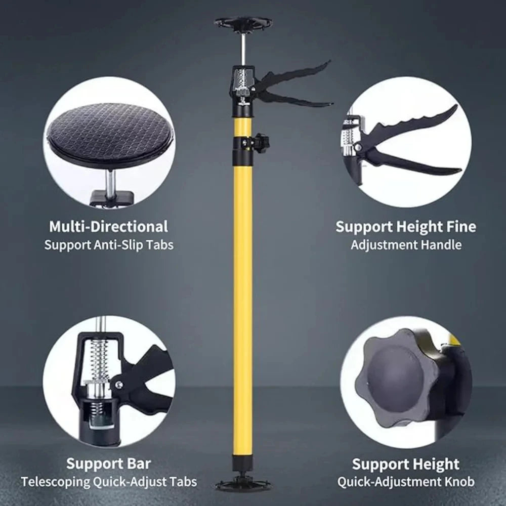 2Pcs Labor-Saving Telescopic Steel Support Rod Cabinet Jack Drywall Construction Tool Extensible Non-slip Hand Lifting Jack Too