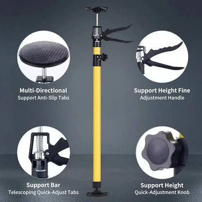 2Pcs Labor-Saving Telescopic Steel Support Rod Cabinet Jack Drywall Construction Tool Extensible Non-slip Hand Lifting Jack Too