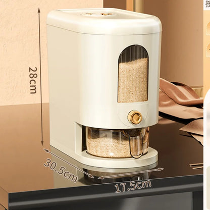 5/10KG Rice Storage Container Dry Food Dispenser Insect-Proof Rice Bucket Large Capacity Cereal Storage Box for Home Kitchen