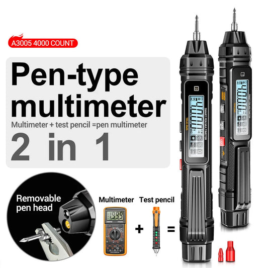 A3005 Digital Multimeter Pen – 4000 Counts Professional AC/DC Voltage, Ohm & Diode Tester