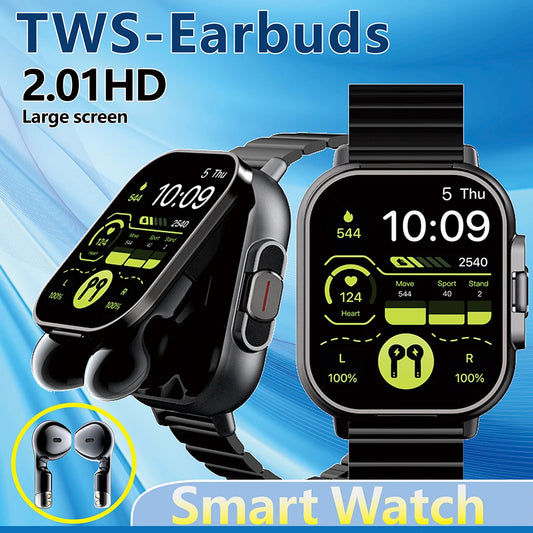 GPS Smart Watch D8: 2-in-1 TWS Headset with Bluetooth, Heart Rate & Blood Pressure Monitoring