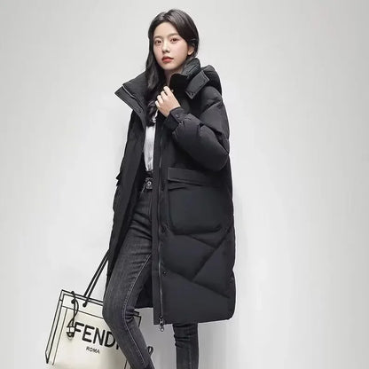 New Winter Women’s Hooded Parka - Thicken Warm Cotton-Padded Puffer Jacket - Casual Long Outerwear