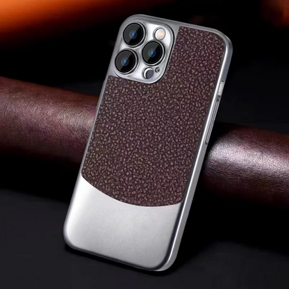 Titanium Metallic Rock Pattern Case for iPhone 15/14/13 Pro Max