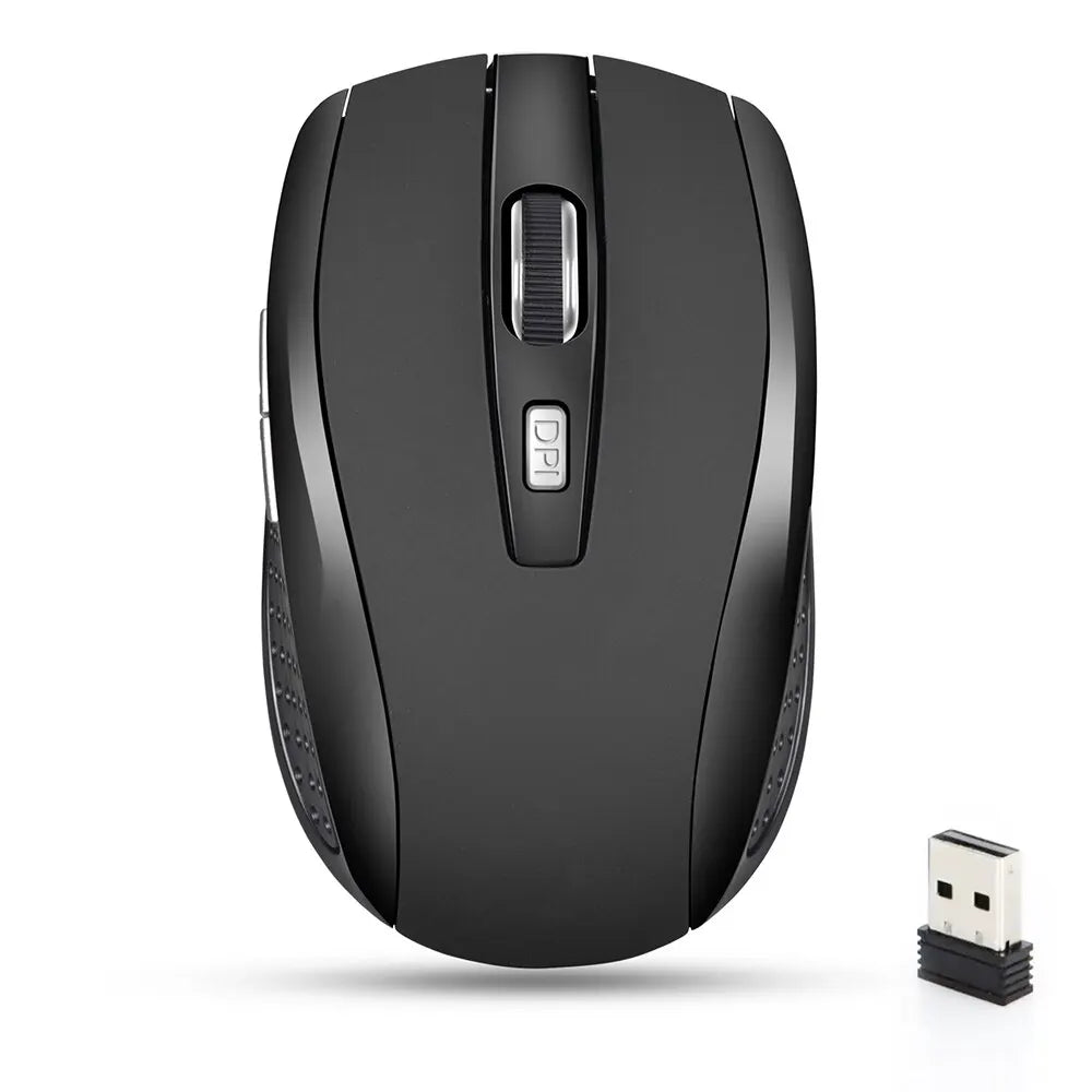 "Wireless Silent Mouse – 2.4G Portable Optical Mouse with Adjustable DPI Levels for Notebook, PC, Laptop & MacBook