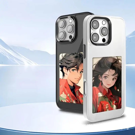 NFC E-Ink iPhone Case for 16/15/14/13 Pro Max – 4-Color Image Display, DIY Photo Transfer, Battery-Free