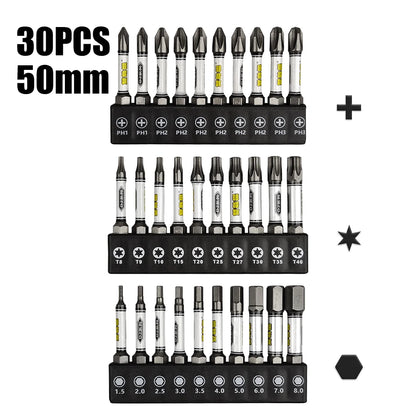 1/4 Screwdriver Bit Set Impact Drill Batch Head Torx Hexagonal Cross Head Magnetic Tamper Proof Screwdriver Bits
