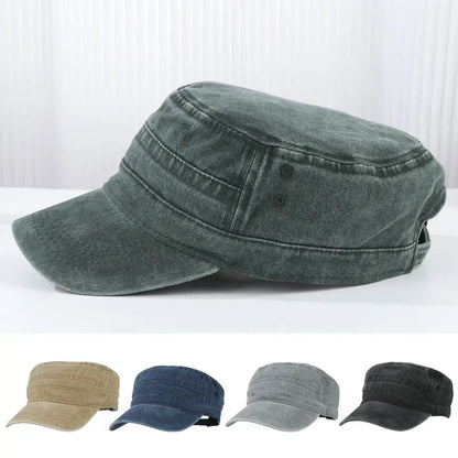 Big Head Man Large Size Pure Cotton Army Flat Cap Outdoors Baseball Cap Summer Polyester Plus Size Military Hat