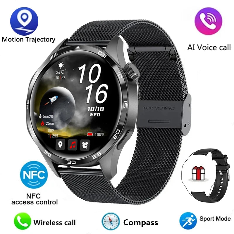 GT5 PRO Smart Watch Men Watch 5 Pro AMOLED HD Screen Bluetooth Call GPS Trajectory NFC Heart Rate Compass SmartWatches 2024 New