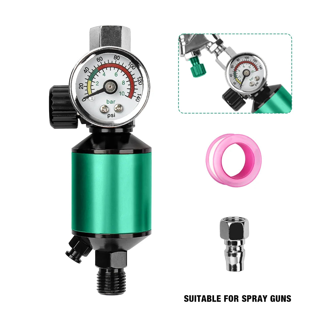 Spray Gun Pressure Valve, Pressure Regulator With Oil And Water Filter, Home Paint Spray Gun Pressure Gauge, Air Regulator Tools