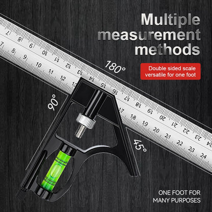 Multifunctional Adjustable Ruler & Protractor – Right Angle Movable Measuring Tool