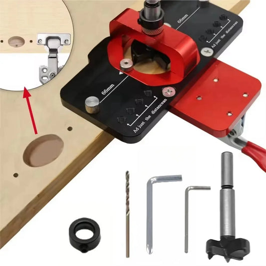 35mm Hinge Boring Jig – Hole Drilling Guide Locator with Fixture for Cabinet & Door Installation