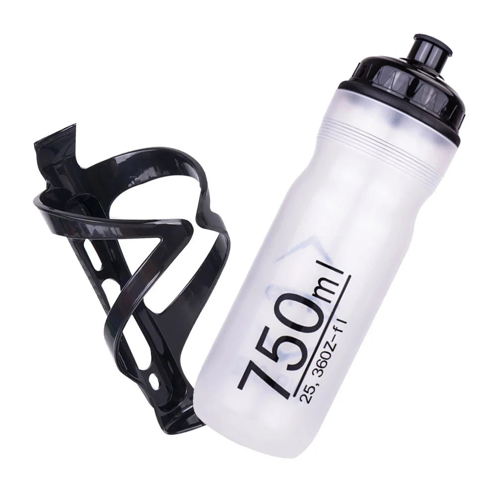 ZTTO 750ml High-Quality Cycling Water Bottle PP Material Wide-mouth Opening Squeezable Body with Bottle Cage