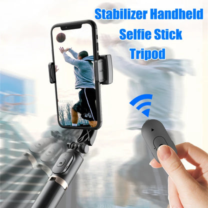 AI Video Stabilizer: Bluetooth Selfie Stick Tripod Gimbal for Smartphones – Live Vertical Shooting Bracket