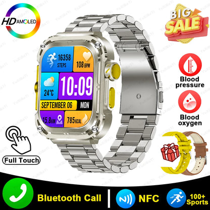 2024 New 2.1" Ultra HD NFC Bluetooth Call Smart Watch Men Compass GPS Track 460mAH Battery Waterproof Watches For Huawei Xiaomi