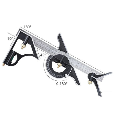 Multifunctional Adjustable Ruler & Protractor – Right Angle Movable Measuring Tool