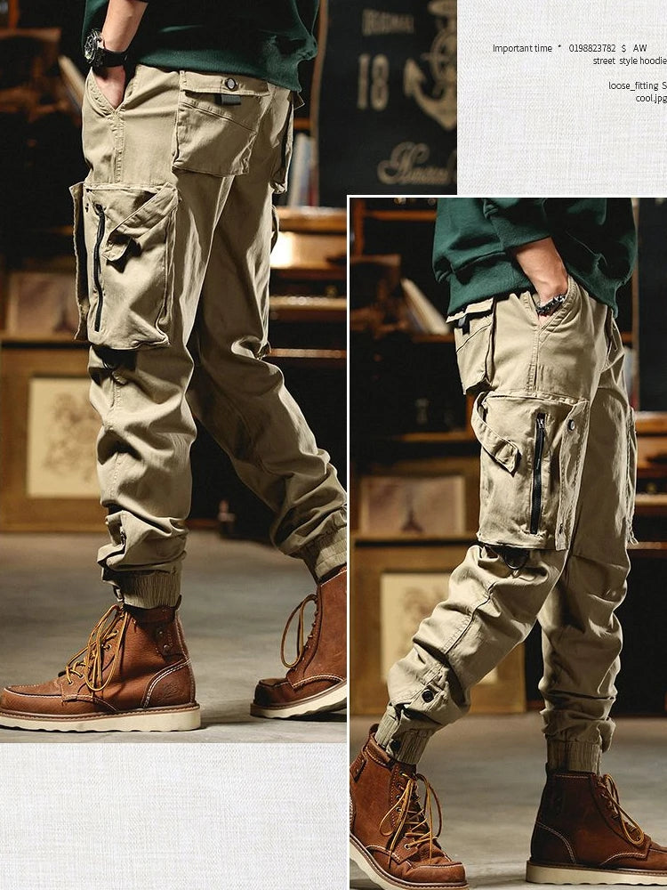 High Street Retro Multi-Pocket Overalls - Men's Fashion Brand Loose Wide-Legged Straight Casual Trousers