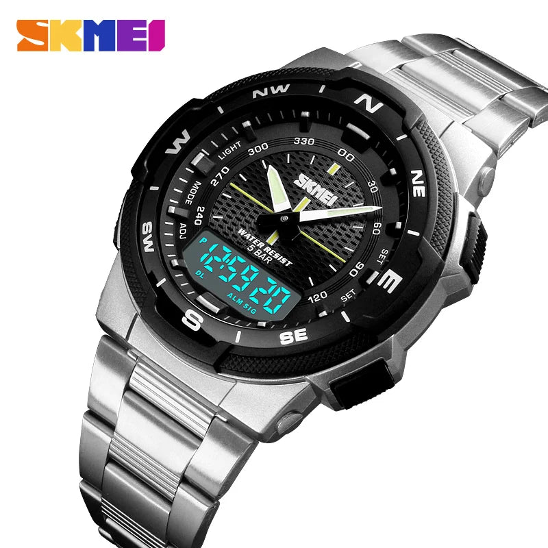 SKMEI 1370 Luxury Full Steel Business Waterproof Watch Relogio Masculino Watch Men Fashion Sport Quartz Clock Mens Watches