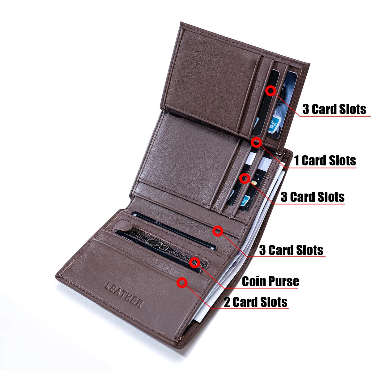 Genuine Leather Wallets For Men Coin Purse Vintage Vertical Short Multi Function ID Credit Card Holder Money Bag men's wallet