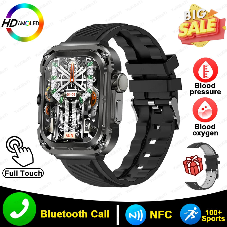 2024 New 2.1" Ultra HD NFC Bluetooth Call Smart Watch Men Compass GPS Track 460mAH Battery Waterproof Watches For Huawei Xiaomi