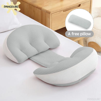 PANGDUBE Pregnancy Pillow with 1pc Free An Auxiliary Pillow Cotton Waist Support Pillow for Pregnant Women Sleeping Body Pillow