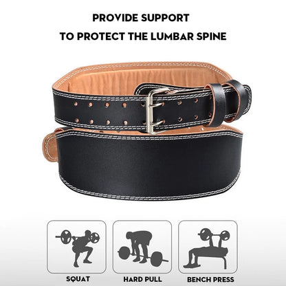 Waist Support Sports Safety Belt for Fitness: PU Leather Deep Squat & Weightlifting Protection Belt