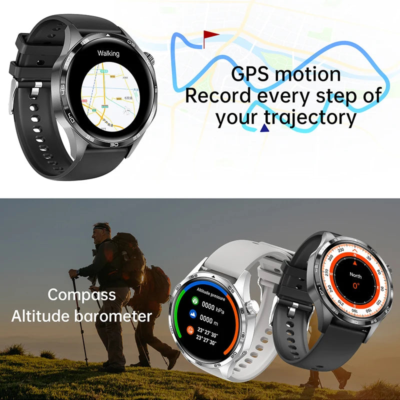 GT5 PRO Smart Watch Men Watch 5 Pro AMOLED HD Screen Bluetooth Call GPS Trajectory NFC Heart Rate Compass SmartWatches 2024 New