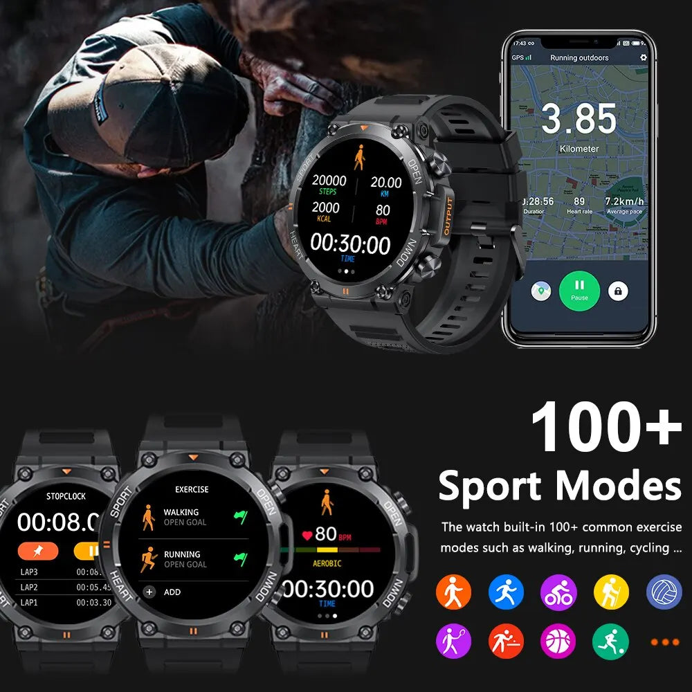 MD56 Smart Watch for Men – 1.39" HD Display, Bluetooth Calling, Fitness Tracker with Heart Rate Monitor, 400mAh, Android & iOS Compatible