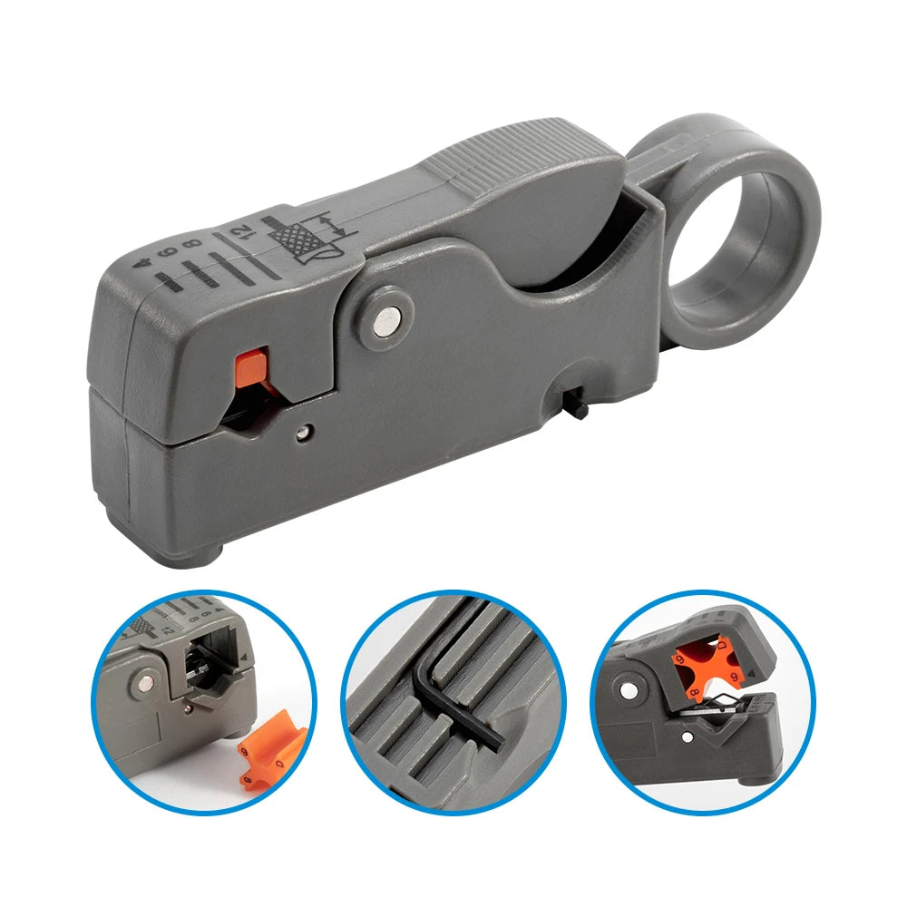 Insulated Wire Stripping Pliers – Stainless Steel Cable Stripper with Hex Wrench Accessory