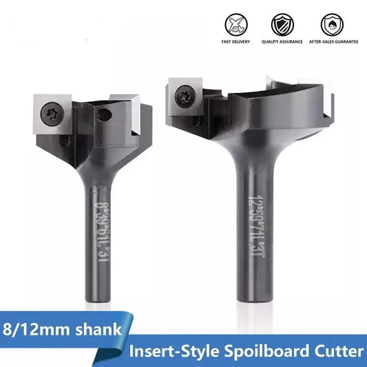 3-Flute Carbide CNC Surfacing Router Bit – 8mm/12mm Shank Wood Planer Face Mill Cutter